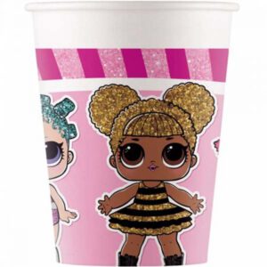 כוסות נייר גדולות גליטר מטאלי - LOL