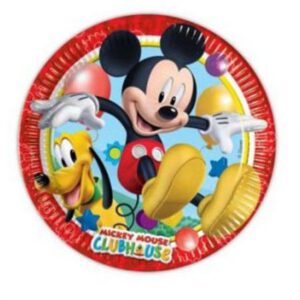 צלחות נייר מטאלי מתכלה גדולות - מיקי מאוס