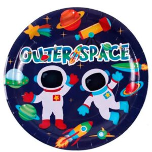 צלחות נייר מתכלה גדולות - אסטרונאוט