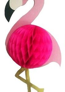 פלמינגו דקורציה לתלייה - ורוד בהיר רגל זהב