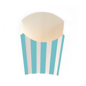 קופסת פופקורן וצ'יפס - פסים תכלת