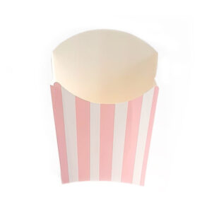 קופסת פופקורן וצ'יפס - פסים ורוד