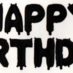 סט בלונים לניפוח עצמי שחור - Happy Birthday