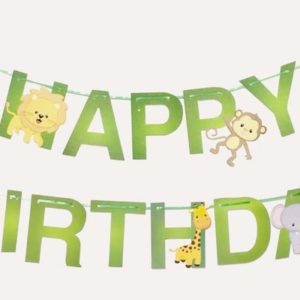 באנר אותיות יום הולדת - ג'ונגל