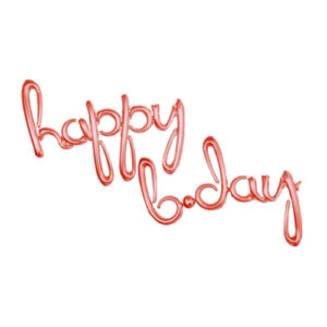 סט בלונים לניפוח עצמי רוז גולד - Happy B.day