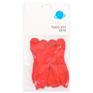 שקית 10 בלונים פסטל - אדום