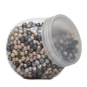 צנצנת פלסטי עגול פחוס 15 ס"מ