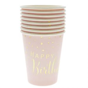 כוסות נייר - ורוד זהב