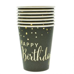 כוסות נייר - שחור זהב