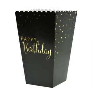 קופסאות פופקורן וחטיפים - שחור זהב