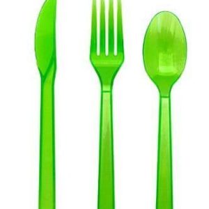 סט סכו"ם - ירוק ניאון