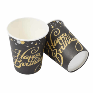 כוסות נייר - שחור זהב