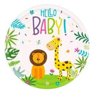 צלחות נייר מתכלה קטנות - חיות צבעוניות