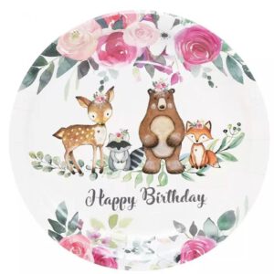 צלחות נייר מתכלה גדולות - במבי וחברים