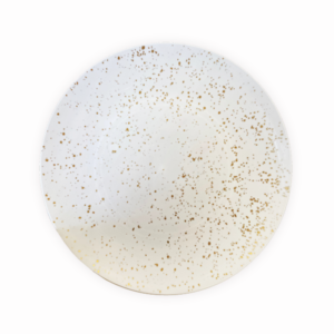 צלחות פלסטיק - לבן זהב