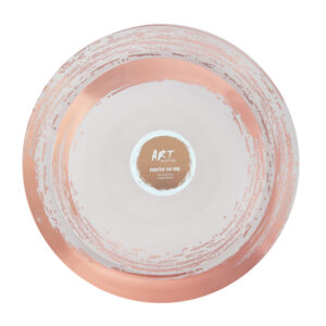 מארז סט צלחות פלסטיק - לבן רוז גולד