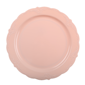 צלחות פלסטיק וינטג' גדולות - ורוד