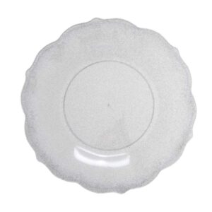 צלחות פלסטיק וינטג' 21.5 ס"מ - כסף נוצץ