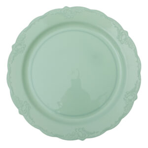 צלחות פלסטיק וינטג' קטנות - ירוק מנטה