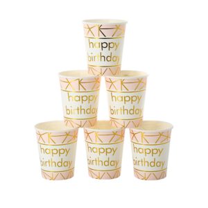 כוסות נייר - ורוד זהב מטאלי