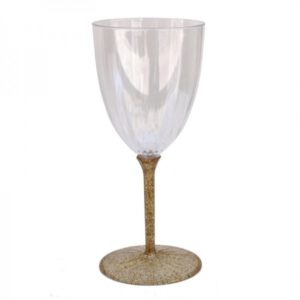 כוסות יין מהודרות מפלסטיק - זהב