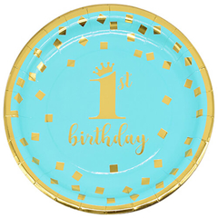 צלחות נייר מתכלה קטנות לבן - גיל שנה