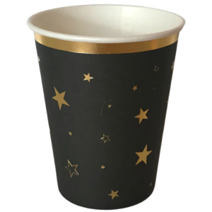 כוסות נייר - כוכבים זהובים