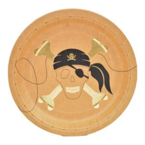 צלחות נייר מתכלה גדולות - פיראטים