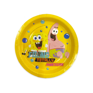 צלחות נייר מתכלה גדולות - בובספוג