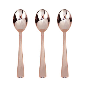 כפיות פלסטיק - רוז גולד