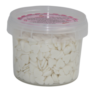 סוכריות לקישוט לבבות - לבן