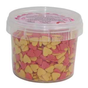 סוכריות לקישוט לבבות - אדום צהוב