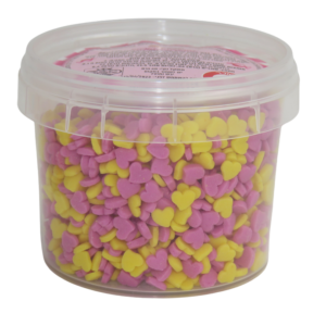 סוכריות לקישוט לבבות - צהוב סגול