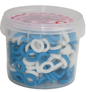 סוכריות לקישוט טבעות - כחול לבן