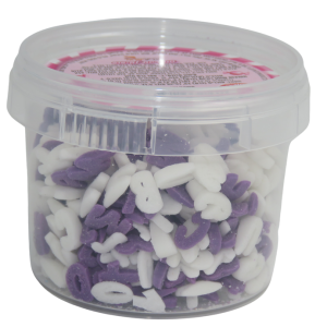 סוכריות לקישוט אותיות אנגלית - סגול לבן