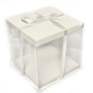 קופסה לבנה גבוהה לעוגה 26X26X26