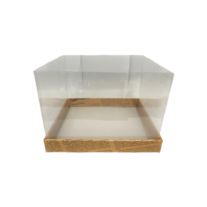 קופסה לעוגה 20X20 - דמוי נייר עיתון