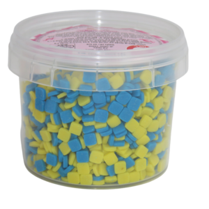 סוכריות לקישוט ריבוע - כחול צהוב