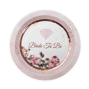 צלחות נייר גדולות מתכלות - BRIDE TO BE