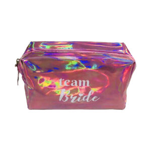תיק איפור TEAM BRIDE - ורוד מטאלי