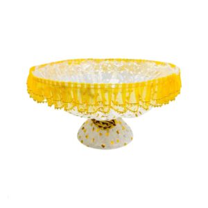 קערה לחינה תחרה לבן זהב