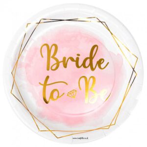 צלחות נייר גדולות מתכלות - BRIDE TO BE