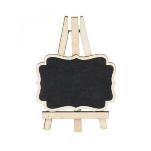 לוח גיר כיתוב אישי עץ מעוצב + סטנד