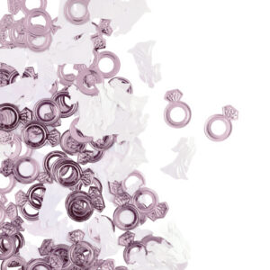 קונפטי לקישוט חתן וכלה - רוז גולד ולבן פנינה