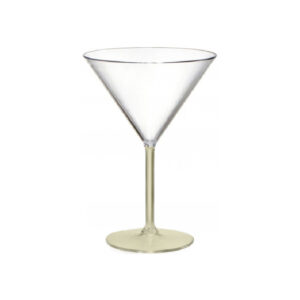 כוס מרטיני קטנה פלסטיק רגל זהב 25 ס"מ