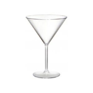 כוס מרטיני קטנה פלסטיק רגל כסף 25 ס"מ