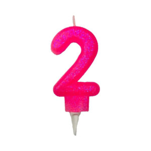 נר יום הולדת מספר 2 - ורוד