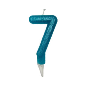 נר יום הולדת מספר 7 - תכלת