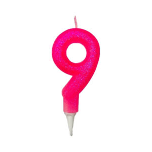 נר יום הולדת מספר 9 - ורוד