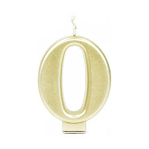 נר יום הולדת מספר 0 - זהב